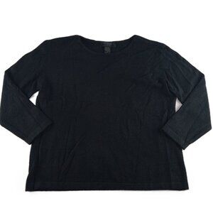 Express Women's 3/4 Sleeve Sweater Size XL Black Stretch Acrylic Blend Knit